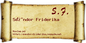 Sándor Friderika névjegykártya