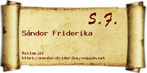 Sándor Friderika névjegykártya