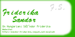 friderika sandor business card